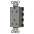 Hubbell Wiring Device-Kellems Straight Blade Devices, Receptacles, Style Line Decorator Duplex, SNAPConnect, Tamper Resistant, 20A 125V, 2-Pole 3-Wire Grounding, 5-20R, Nylon, Gray SNAP2162GYTRA